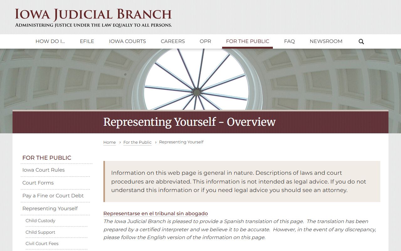 Iowa Judicial Branch self-help page for Polk County probate records