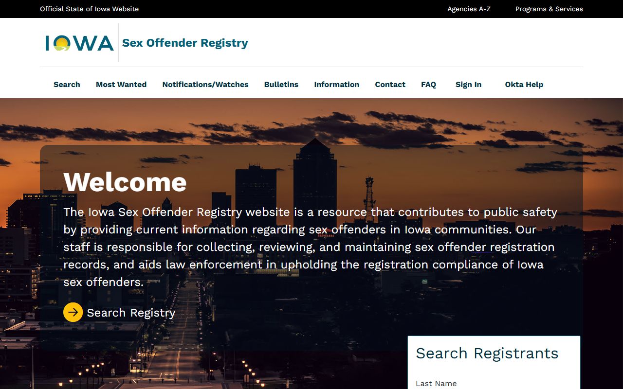 Iowa Sex Offender Registry search tied to released Polk County inmates