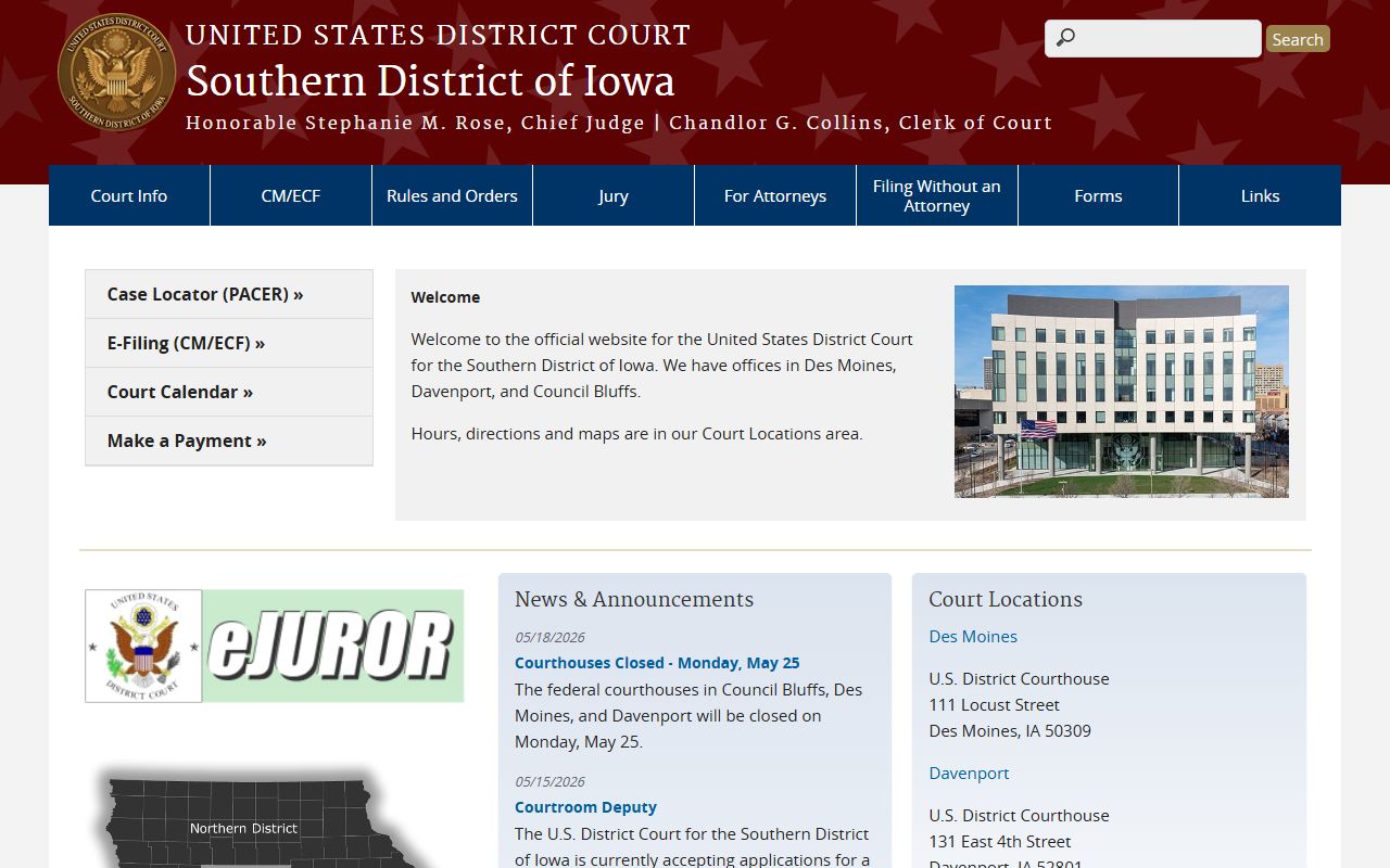 Federal district court covering Polk County for court records